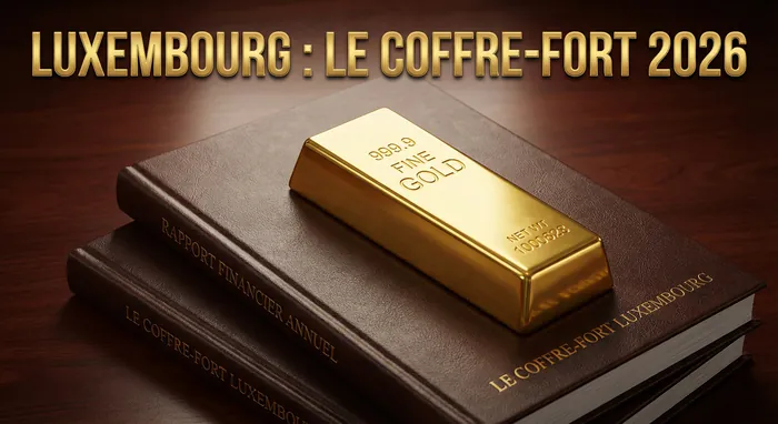 Contrat Assurance Vie au Luxembourg : Guide Complet 2026 - Assurance Vie Luxembourg : Sécurisez 100% de votre Capital - Pourquoi l'Assurance Vie au Luxembourg est Meilleure ? Lingot d'or et documents financiers avec texte : Luxembourg le Coffre-fort 2026.