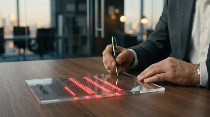 PERP Caisse Epargne Avis : Rentabilité 2026 décryptée - Avis PER Caisse Epargne : Attention aux 4% de frais ! - Faut-il garder son PERP Caisse d'Epargne ? Avis 2026 Loupe examinant les frais d'un contrat de retraite bancaire.